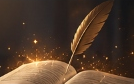 Illuminated Book & Quill